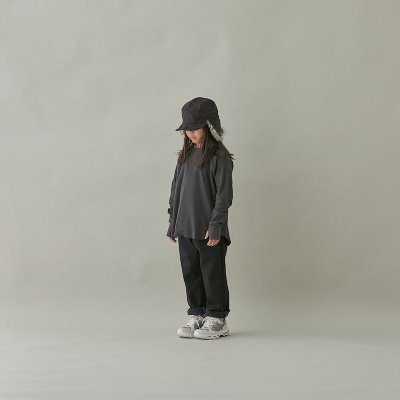 画像1: マウンテン キッズ MOUN TEN. thermal longsleeve charcoal 0(145-155cm)