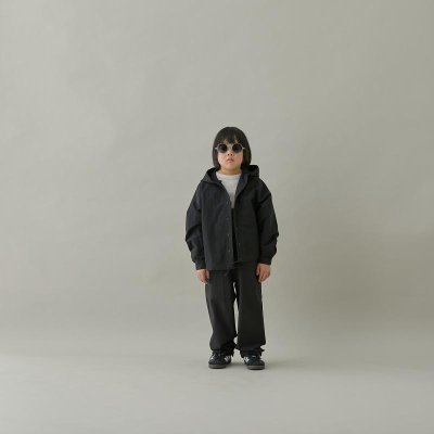 画像1: マウンテン キッズ MOUN TEN. C/N typewriter sailor hood shirt black 0(145-155cm)