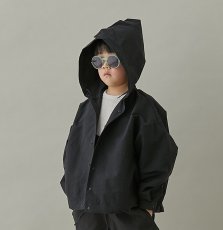 画像1: マウンテン キッズ MOUN TEN. C/N typewriter sailor hood shirt black 0(145-155cm) (1)