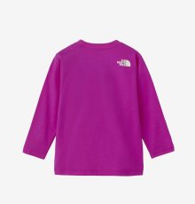 画像2: ノースフェイス キッズ Tシャツ THE NORTH FACE  L/S GRAPHIC SQUARE LOGO TEE ロングスリーブグラフィックスクエアロゴティー ディープマルベリー・DM 100cm 110cm 120cm  (2)