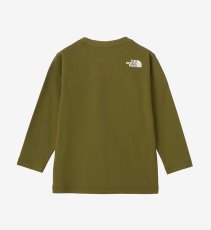 画像2: ノースフェイス キッズ Tシャツ THE NORTH FACE  L/S GRAPHIC SQUARE LOGO TEE ロングスリーブグラフィックスクエアロゴティー フォレストオリーブ・FO 100cm 110cm 120cm  (2)