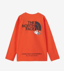 画像1: ノースフェイス キッズ Tシャツ THE NORTH FACE  L/S SHIRETOKO TOKO TEE ロングスリーブシレトコトコティー TNFオレンジ・TO 100cm 110cm 120cm 130cm 140cm 150cm (1)