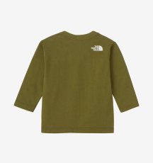 画像2: ノースフェイス ベビー Tシャツ THE NORTH FACE  B L/S GRAPHIC SQUARE LOGO TEE ロングスリーブグラフィックスクエアロゴティー フォレストオリーブ・FO 80cm 90cm  (2)