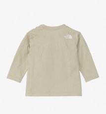 画像2: ノースフェイス ベビー Tシャツ THE NORTH FACE  B L/S GRAPHIC SQUARE LOGO TEE ロングスリーブグラフィックスクエアロゴティー グラベル・GL 80cm 90cm  (2)