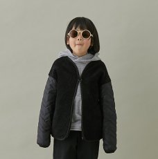 画像1: MOUN TEN./MOUNTEN/マウンテン/キッズ/ジュニア/子供服 quilt x boa blouson black 0(145-155cm) (1)