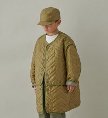 画像1: MOUN TEN./MOUNTEN/マウンテン/キッズ/ジュニア/子供服 zigzag quilt sepalate coat light khaki 0(145-155cm) (1)