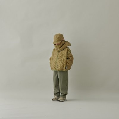 画像1: MOUN TEN./MOUNTEN/マウンテン/キッズ/ジュニア/子供服 zigzag quilt sepalate coat light khaki 110cm 125cm 140cm