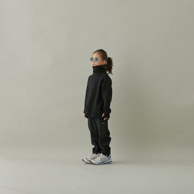 画像1: MOUN TEN./MOUNTEN/マウンテン/キッズ/ジュニア/子供服 CORDURA back fleece track pants black 110cm 125cm 140cm