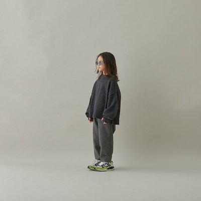 画像1: MOUN TEN./MOUNTEN/マウンテン/キッズ/ジュニア/子供服 merino wide back york knit charcoal 110cm 125cm 140cm