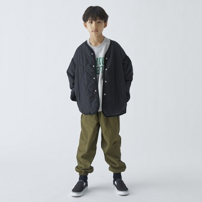 画像1: ジェネレーター/GENERATOR/キッズ/ジュニア/子供服/メンズ ノーカラーキルティングJK BK/ブラック 110cm 120cm 130cm 140cm 150cm 160cm 170cm