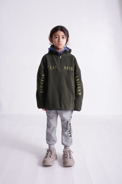 画像1: ハイキング/HIGHKING/キッズ/ジュニア/子供服/メンズ outside sweat olive 120cm 130cm 140cm 150cm 160cm 170cm